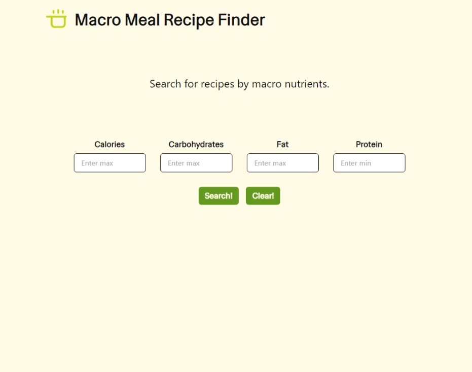 image of macro meal recipe search site