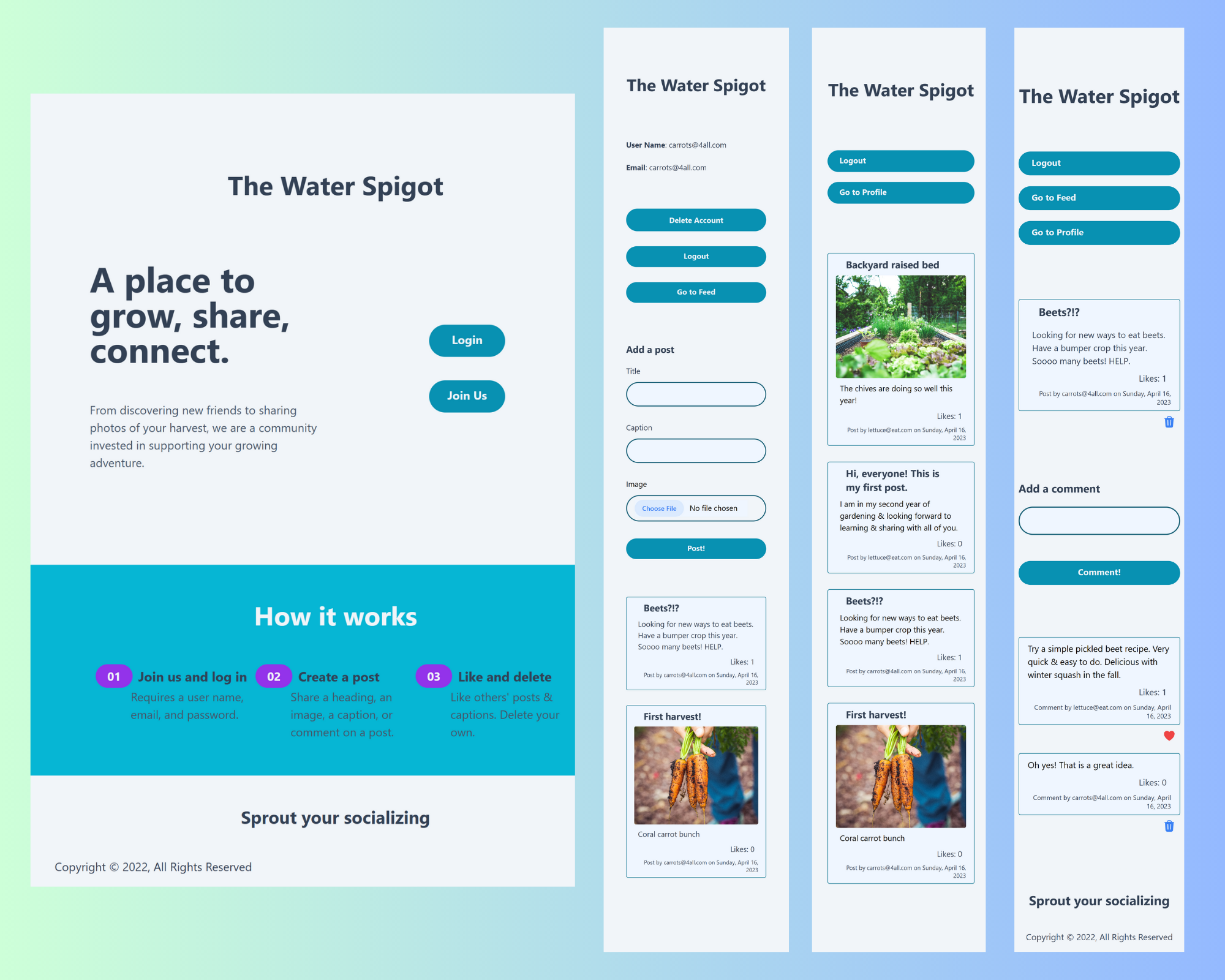 image of the water spigot social app